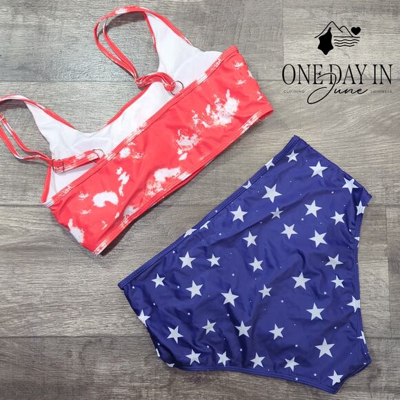 Adisputent High Waist Crop Bikini Swimsuit Size L - Picture 6 of 6